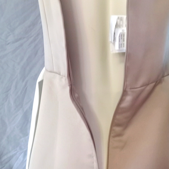 Mori Lee Mini Dress Toffee And Champagne Color With Shocking White Bow - Picture 4 of 9